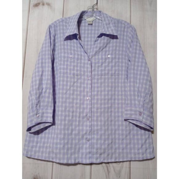 CJ Banks Shirt Ladies Extra Large Purple Button Front - Picture 1 of 7